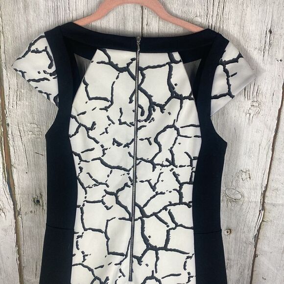 Ann Fontaine Penda Black and White Shift Dress Size 6 - Picture 7 of 11